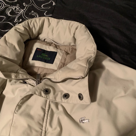 Lacoste winter Jacket. Cream color.  Very warm. Size 4 - Picture 3 of 3